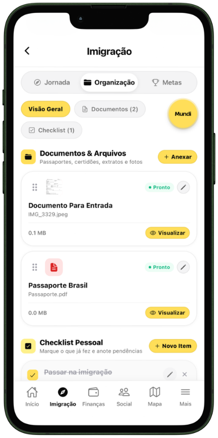 Organização - App do Imigrante